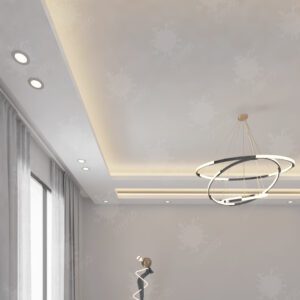 Faux plafond salon moderne lice +caisson de forme L