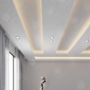 faux plafond salon moderne forme L+3 rectangle