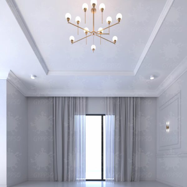 faux plafond salon new classique double corniche profile 3 niveaux #05