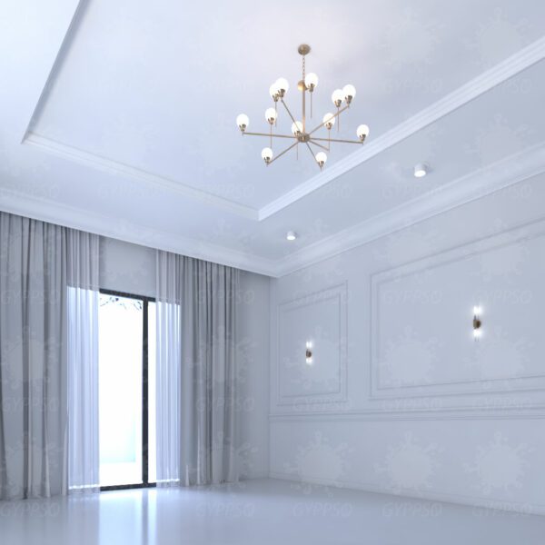 faux plafond salon new classique double corniche profile 3 niveaux #05