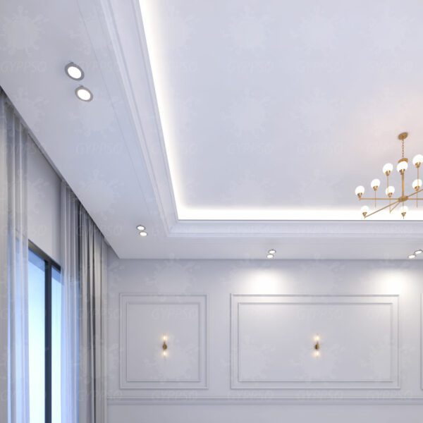 faux plafond salon new classique double corniche profile 3 niveaux #06