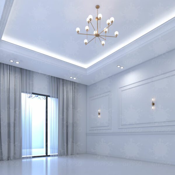 faux plafond salon new classique double corniche profile 3 niveaux #06