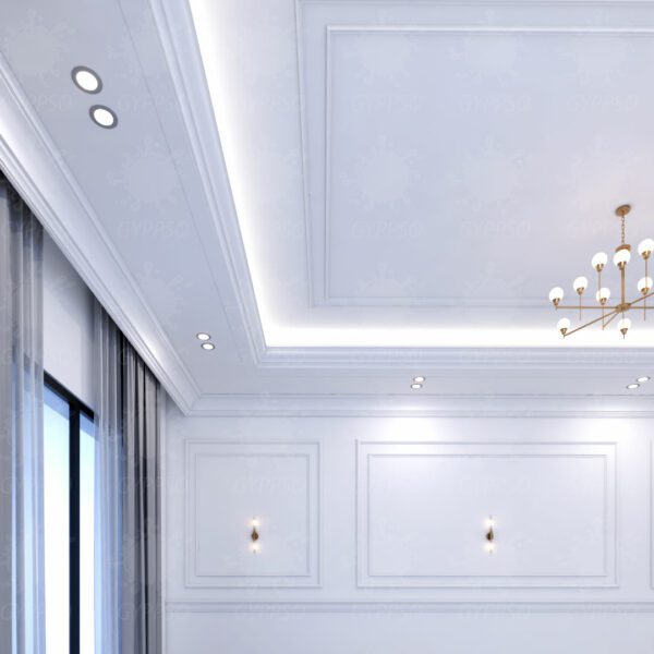 faux plafond salon new classique double corniche profile 3 niveaux #07