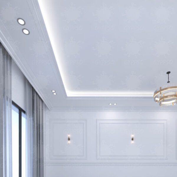 faux plafond salon new classique double corniche profile 3 niveaux #8