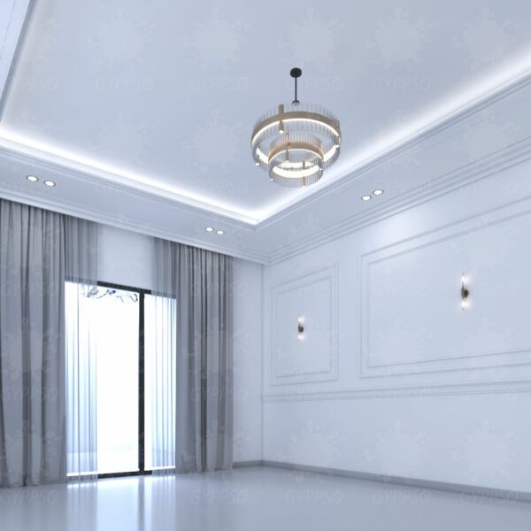 faux plafond salon new classique double corniche profile 3 niveaux #8