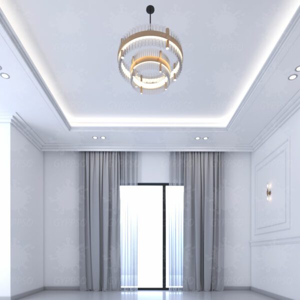 faux plafond salon new classique double corniche profile 3 niveaux #8